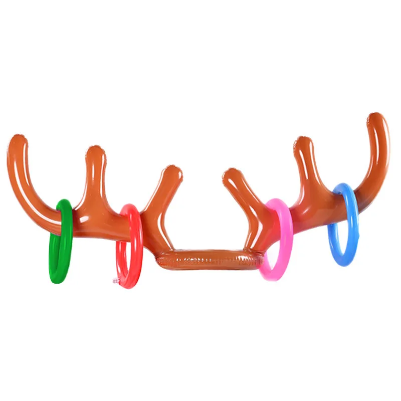Thanksgiving Christmas party Inflatable reindeer deer antler throwing game Toss Ring Game For the Child Toy