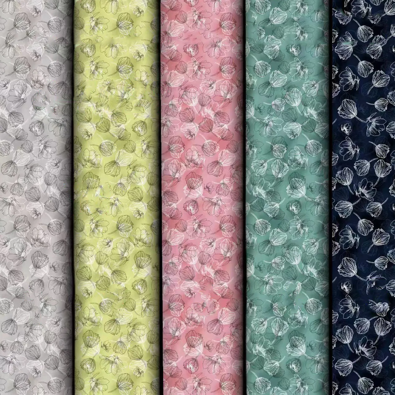 AIXIU 45s soft challis rayon fabric viscose plain fabric rayon floral printed105gsm 100% rayon fabric for dresses