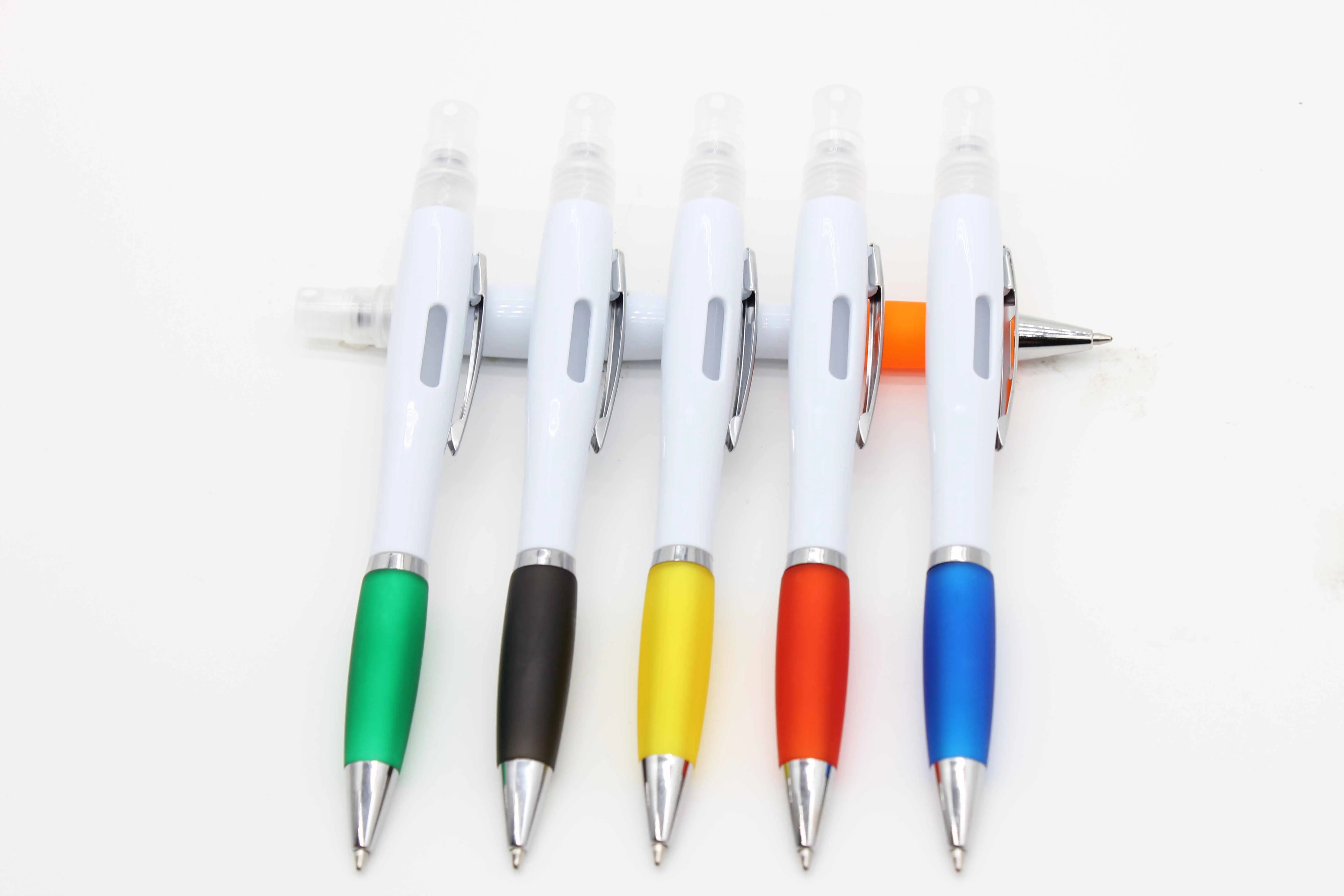 New Style Empty 3 ML Hand Sanitizer Ballpoint Pen Manufacturer Portable Travel Perfume Bottle Plastic Spray Ballpoint Pen