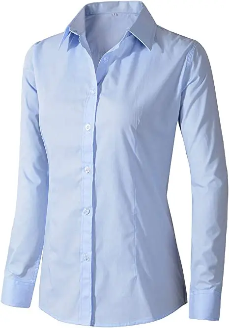2023 Best sale pure color long sleeve shirts for women  top blouses modest blouses & shirts accept custom logo