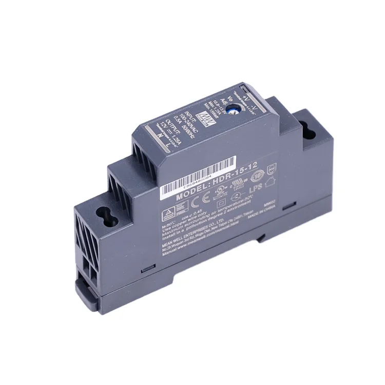 Meanwell HDR-15-12 15W 12V 1.25A DIN Rail источник питания Ultra Slim шаг форма AC DC импульсный источник питания светодиодного табло