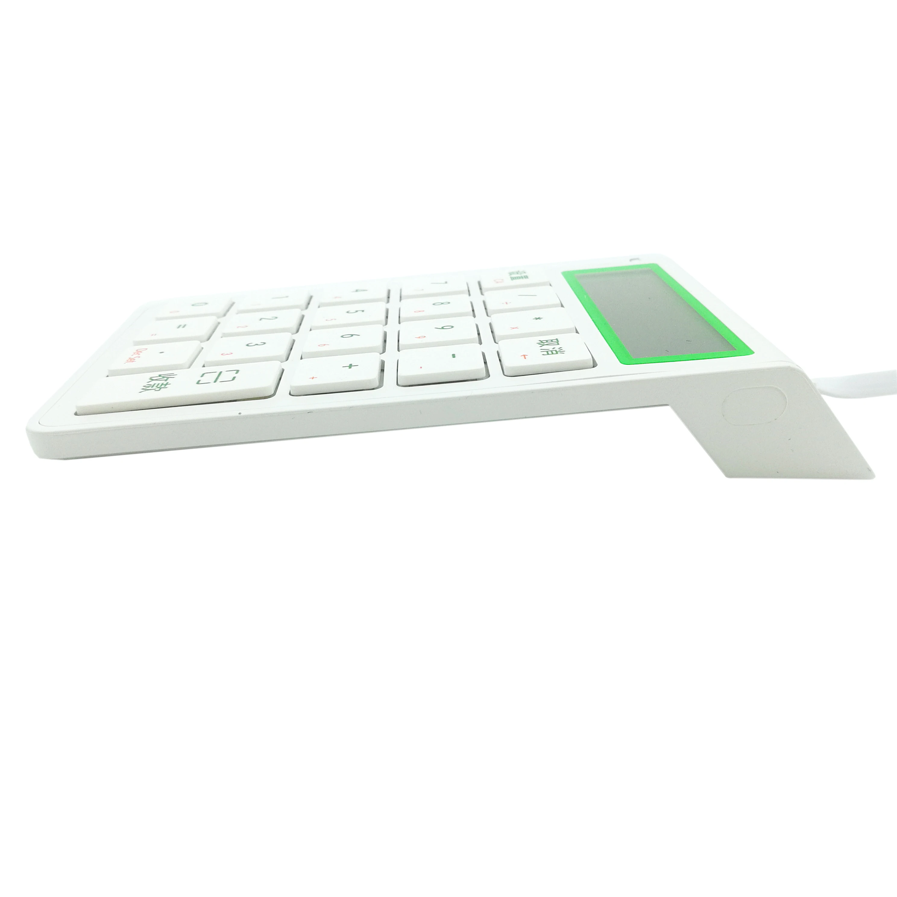 Custom Ergonomic Numeric Keypads 19Keys Numeric Keyboard USB Wired POS Terminal Keyboard 12-Digit Display Calculator