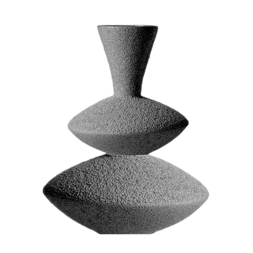 12 Inch Tabletop Decor Polyresin Flower Vase Sand Stone Effect Resin Bubble Shaped Vase Nordic STYLE