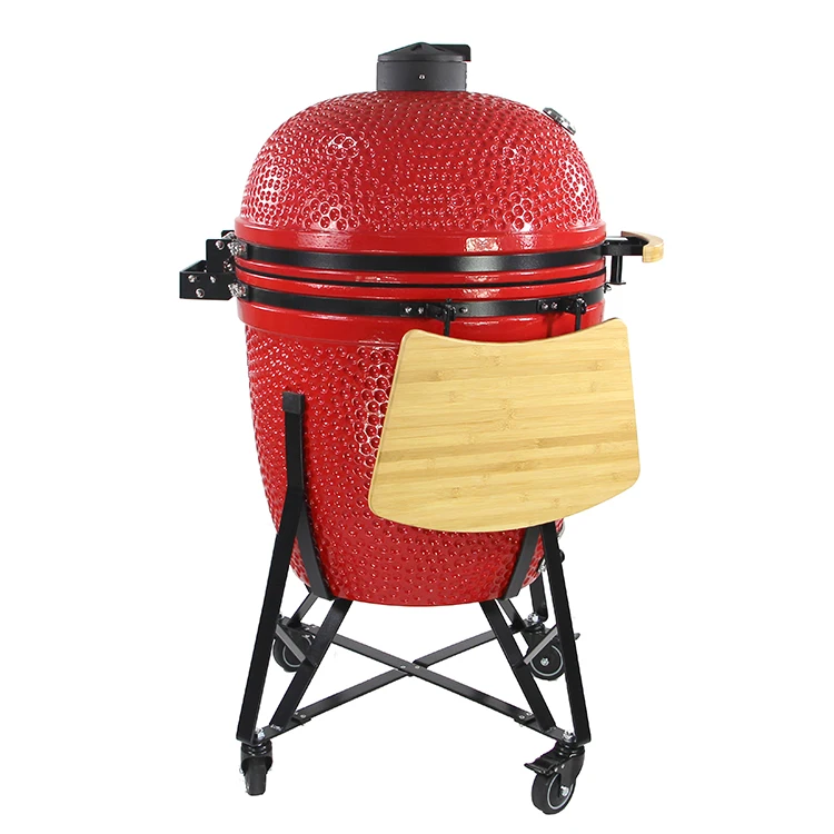 TOPQ KAMADO 27 inch green ceramic egg bbq grill outdoor charcoal rotisserie_grill chicken kabab grill barbecue