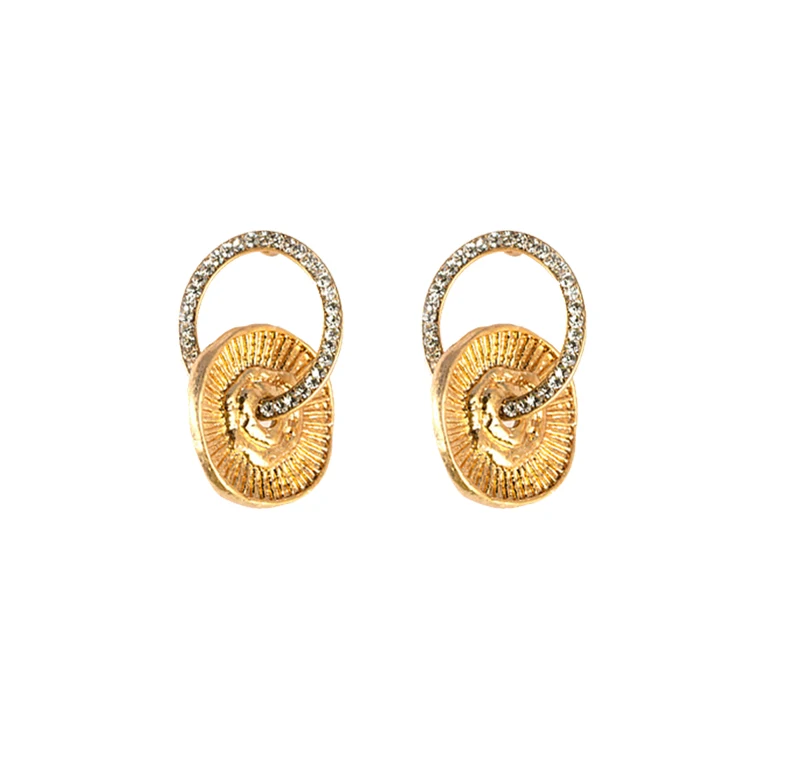 Earring Vintage Gold Plated Zinc Alloy Metal Geometric Decoration Carved Ethnic Moroccan Arabic Jewelry