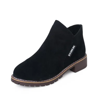 HLS095 wholesale college boot high quality fashion round head dress shoe flat shoes china woman boots