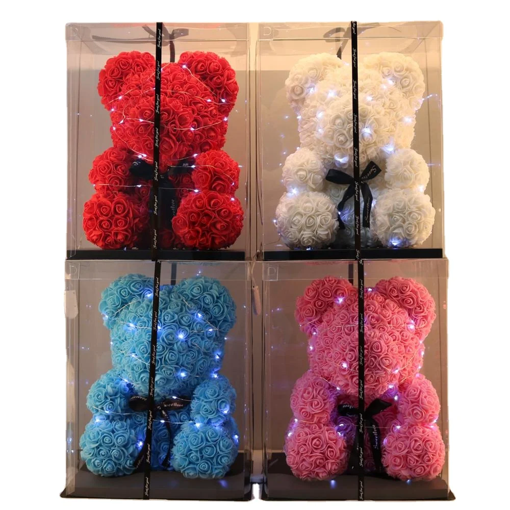 
25Cm 40Cm Size Valentines Day with Styrofoam Giant Mini Foreve Artificial Flower Teddy Rose Bear Gift Box  (62402196651)