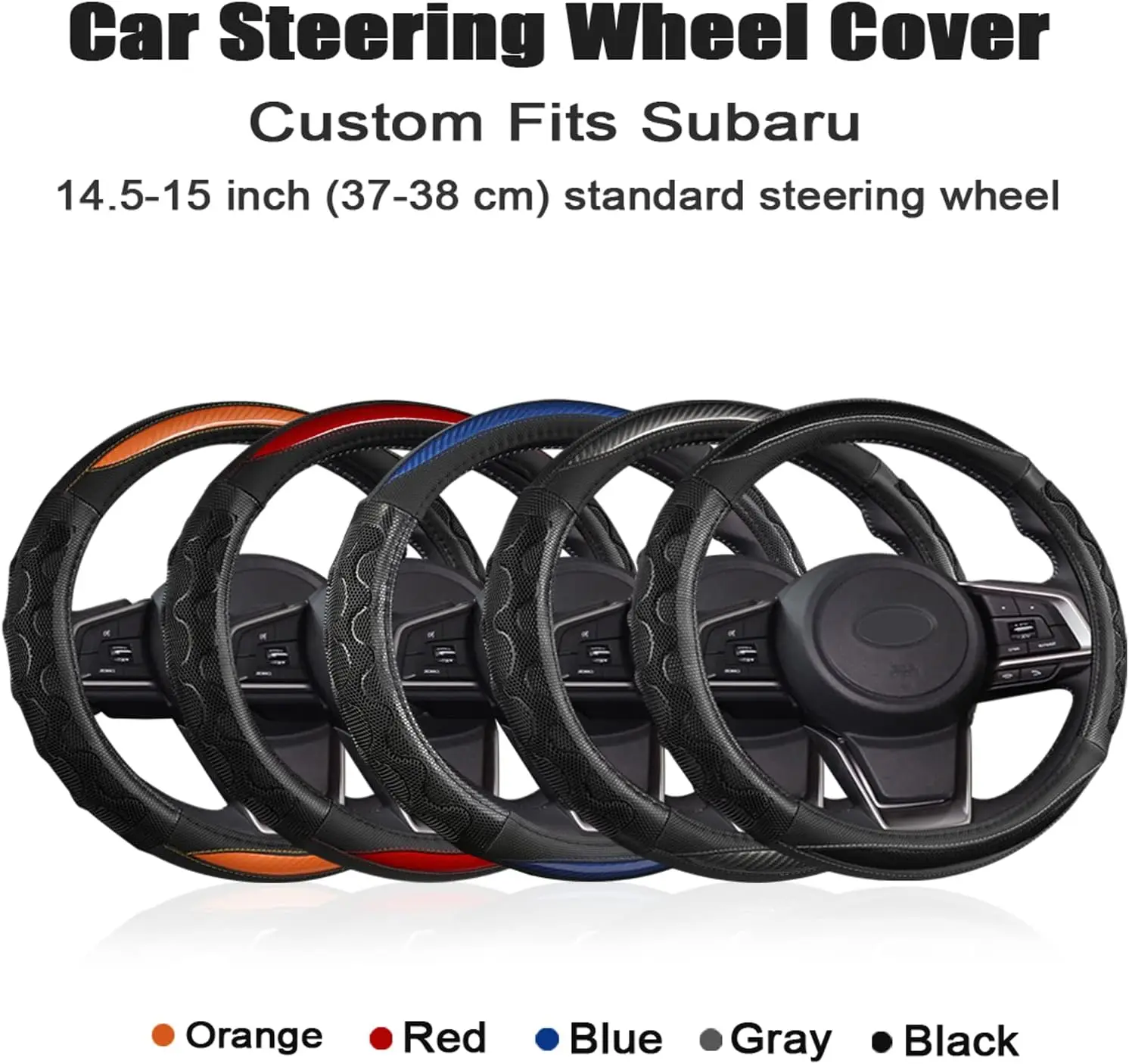 Car Steering Wheel Cover for Subaru Outback and Crosstrek - Solid Black