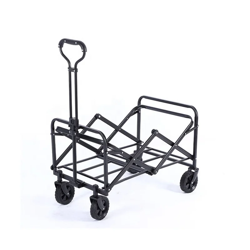 2024 Collapsible Outdoor Utility Wagon Heavy Duty Folding Garden Camping Wagon with Universal Wheels