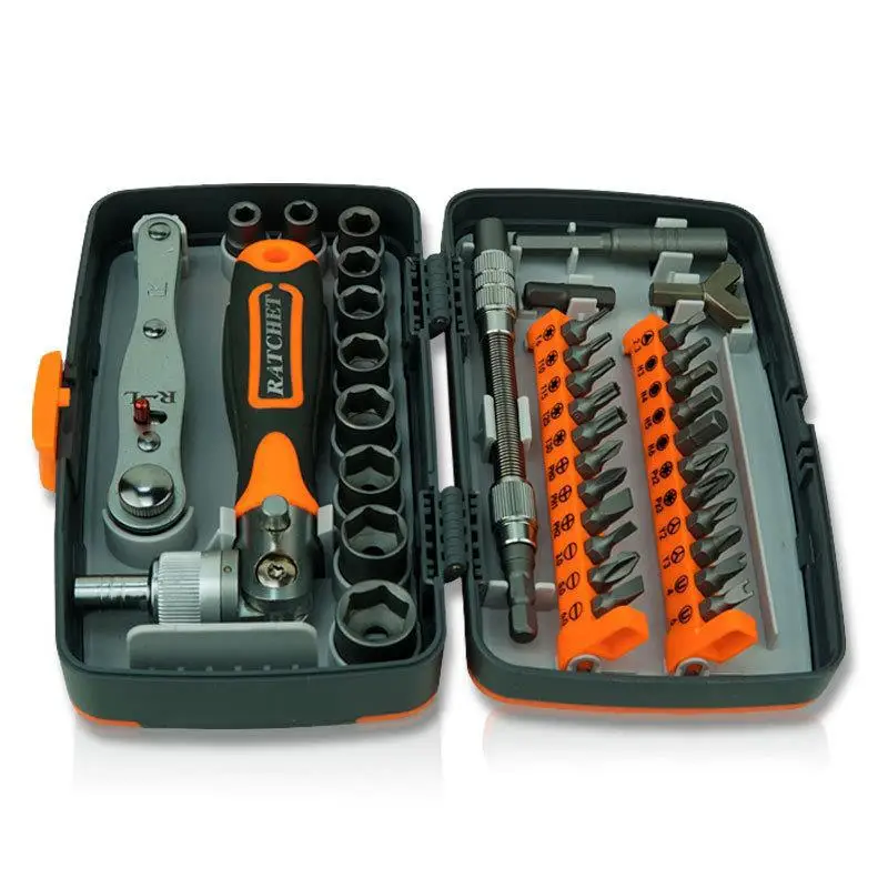38 in 1 Household Universal Electric Vehicle Special Tools Ratchet Wrench Socket Screwdriver Set