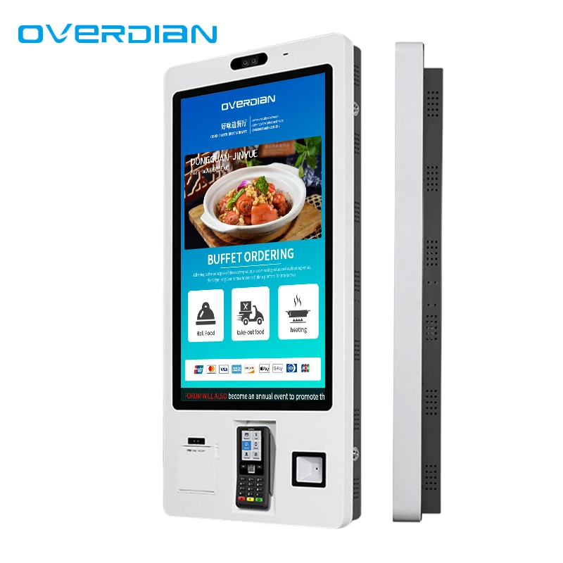 Supermarket Restaurant Self Service Payment Kiosk Automatic Ordering Machine Custom White Self-Service Ordering Kiosk