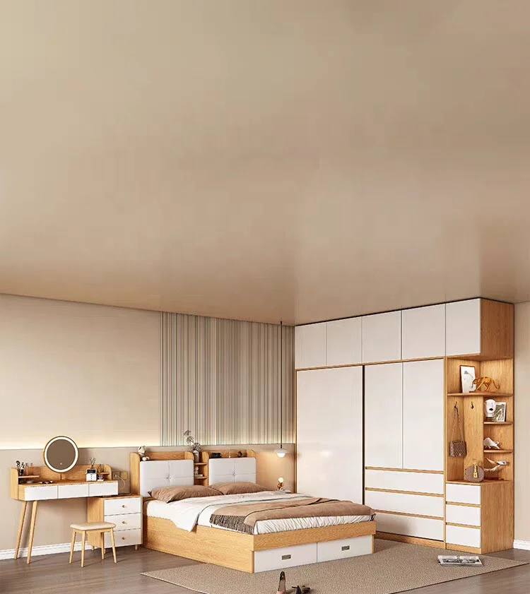 Wholesale OEM/ODM Resort 5 Star Hotel Bedroom Solid Wood Furniture Set Wooden Bedroom Set