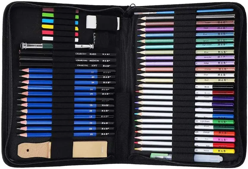 Hot Selling 51pcs professional art drawing  deluxe art set