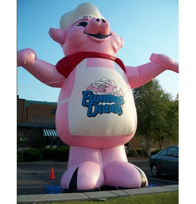 Hot sale outdoor giant inflatable chef pig for advertising