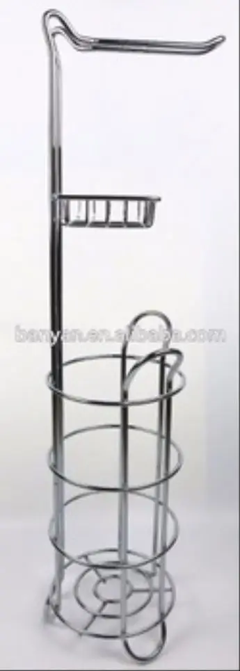 Free Standing Metal Accessories Home organizer bathroom standing toilet paper produce roll dispenser with wet dispenser