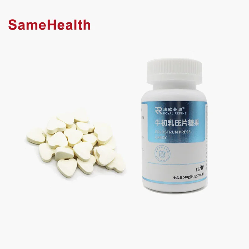 Food Grade Bovine Colostrum Press Candy Tablets In Heart & Triangle Shape For Children