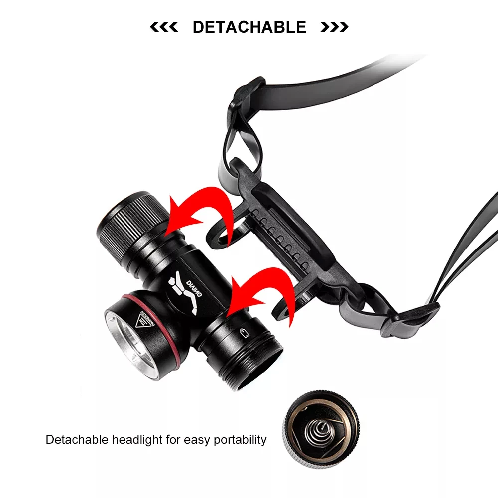 High Power Diving Headlamp IPX8 underwater 60 meters L2 Led Dive Head Torch Headlight For Diving head lamp
