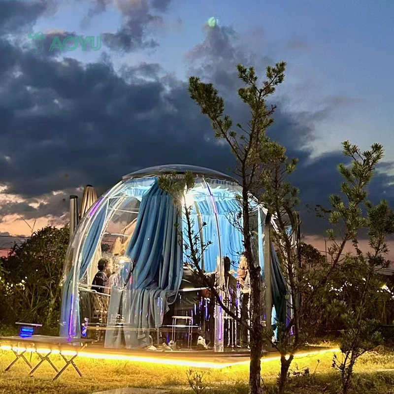 Custom New Polycarbonate Star 360 Degrees Pc Home Hotel Dome Tent House Waterproof Transparent Bubble Tent