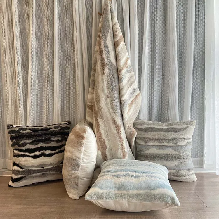 High Quality Custom For Home Decoration Soft Acrylic Luxury Blanket Throw For Adults