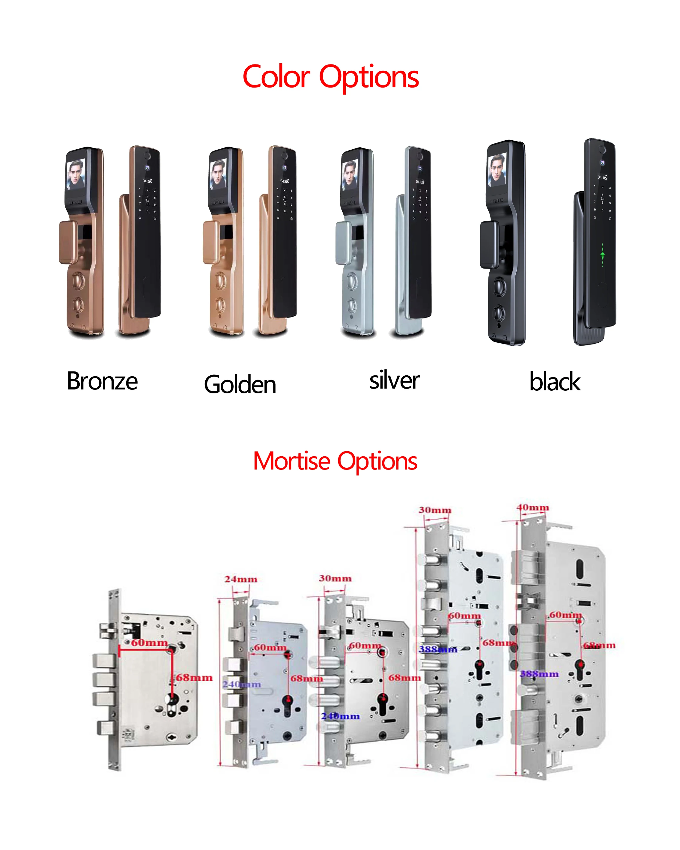 New Design Wholesale Price Outdoor Tuya App Electronic Smart Door Lock with Camera