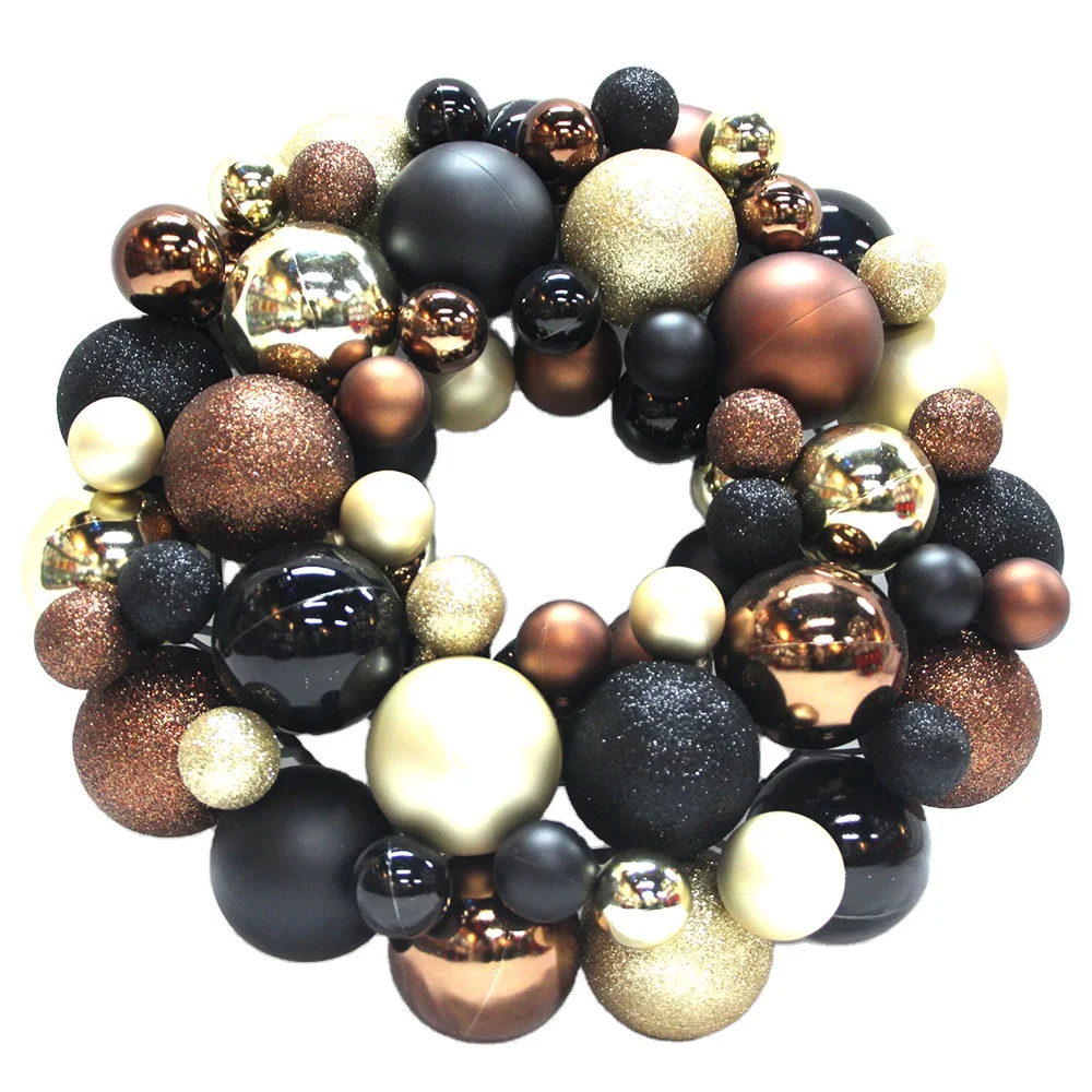 33cm bauble wreath Wall hanging Christmas decoration 13 inch shatterproof plastic baubles xmas wreaths balls