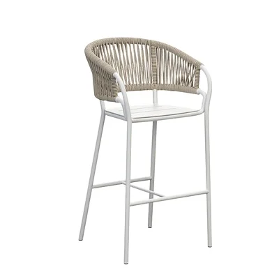 Modern Aluminum Frame ArmChair Kitchen Rope Bar Stool Chair With backs rope chair outdoor garden chair furniture