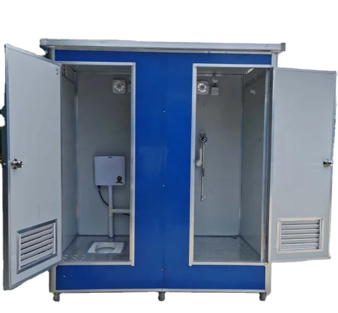 Hot Sale Double Portable Restroom Mobile Bathroom Toilet Prefabricated Toilet Shower Prefab Public Toilet Cabin