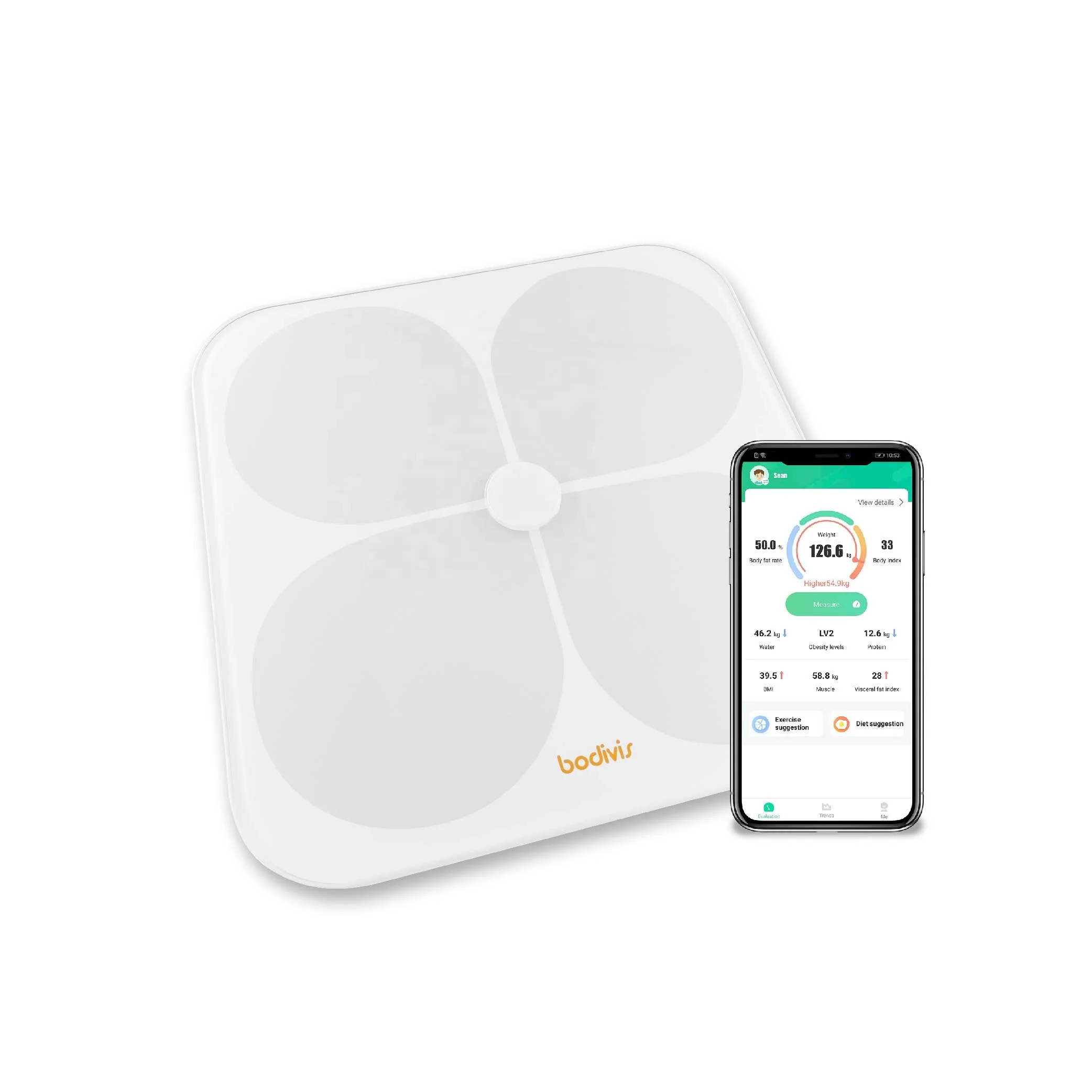 
Wifi Smart Connected Body Fat Bathroom Scale / Backlit LED ITO Conductive Surface Technology / health balance 