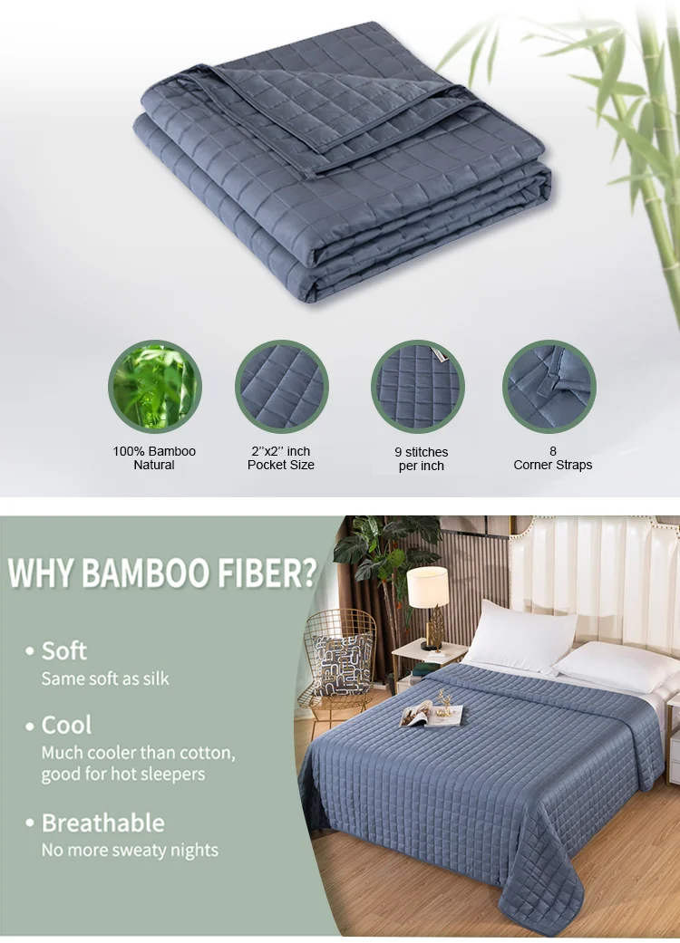 Factory Wholesale 7 Lays Oeko Tex Certified Bamboo Weighted Blanket For Adult