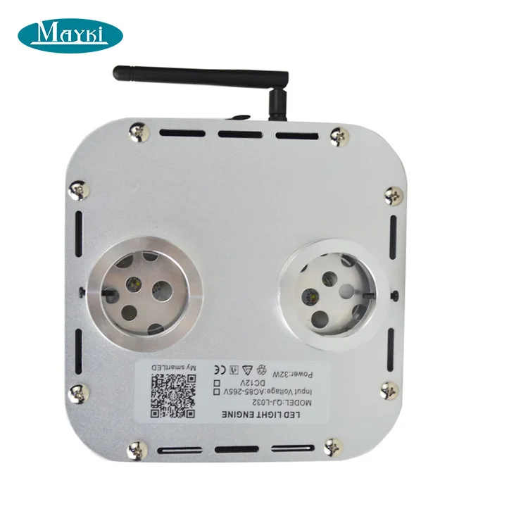 32W RGB fiber optic light engine dual port connector led fiber optic projector with RF remote controller