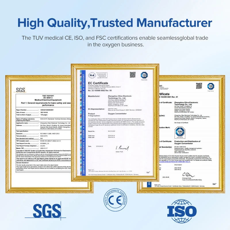 Olive CE Certificate Oxygene Concentrator 110 Volts Oxygenation Machine Portable 5l Medical Grade Oxygen-Concentrator for Home