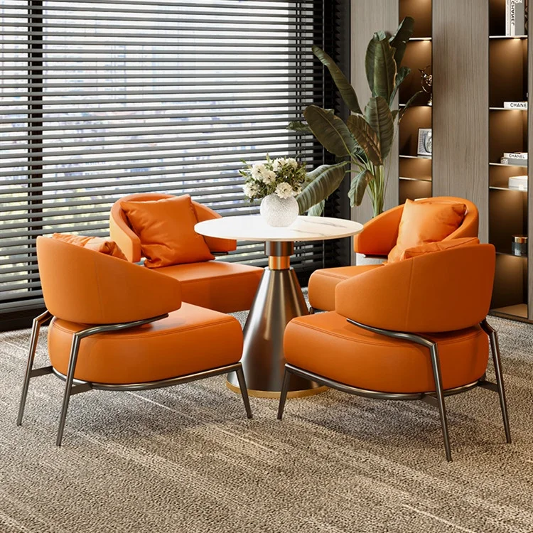 Best Selling Wholesale Luxury Soft Iron Frame Single Sofa Chairs Hotel Reception Home Living Room Balcony Hotel Hostel