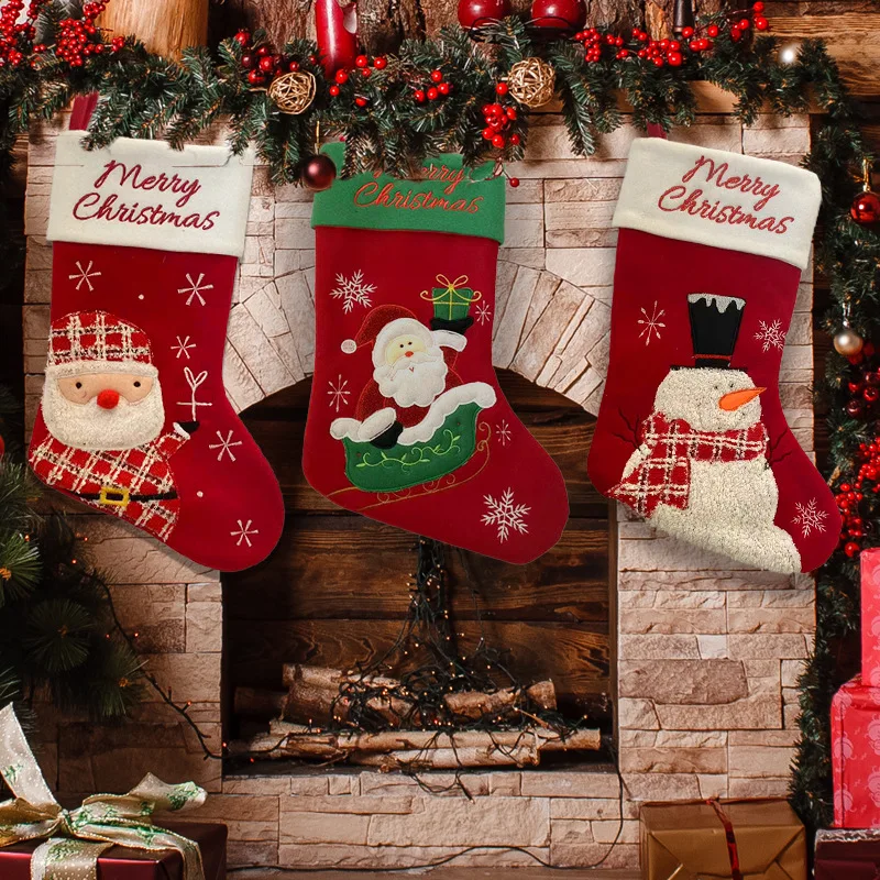 Christmas Decoration Christmas Socks Ornaments Pendant Small Boots Children New Year Candy Bag Gift Fireplace Tree Jewelry