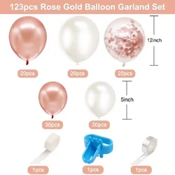 OEM latex 5 inch 12 inch 18 inch colorful confetti decoration party balloon set rose gold star heart birthday banner balloon kit