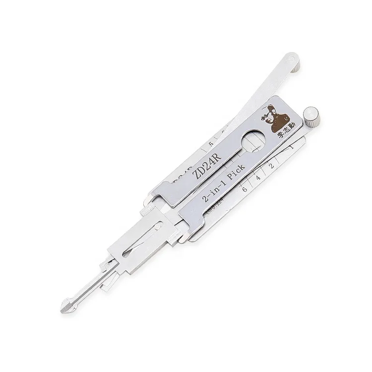 Genuine Lishi 2in1 Tool ZD24R Motorcycle Flat Milling 6 Teeth Key Lock Pick Set and Decoder