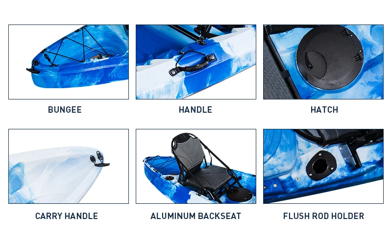 3.7m Big capacity family Oceanus kayak LLPDE popular sit on top plastic with 3 seats for fishing playing have fun