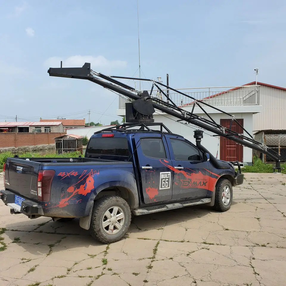 Professional 6m Camera Crane Installed On Cars Vehicle for video
