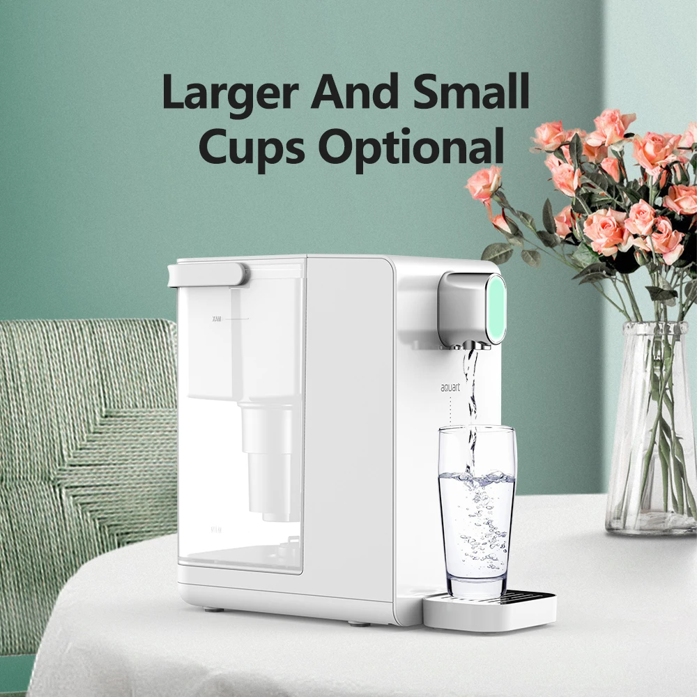 Portable Instant Hot Boiled Water Dispenser Filter 4 Temperatures Indicator Purified Water with Active Carbon Electric White