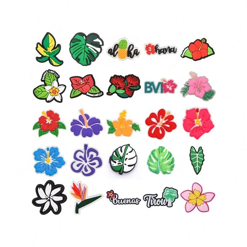 new design Beach Shoe Charm Hawaii frangipani shoe charm custom Hawaiian flower shoe charm for unisex clog