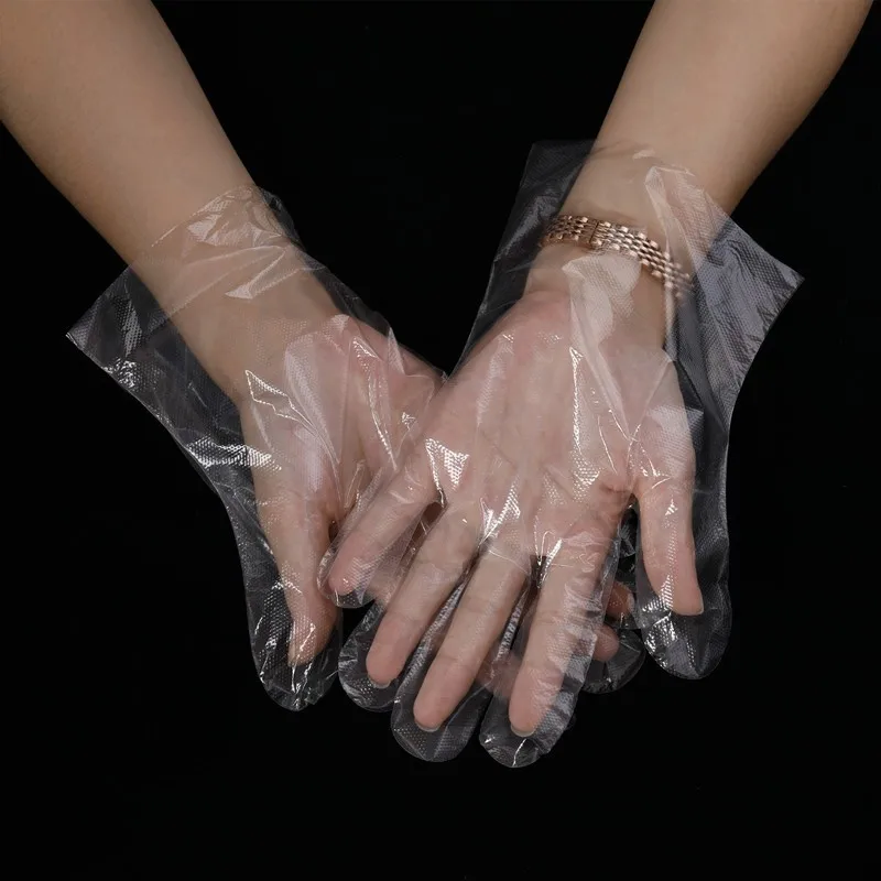 Factory Hot selling Plastic Pe Gloves HDPE Clear Plastic Polythene Kitchen Waterproof Household Disposable Food PE Gloves