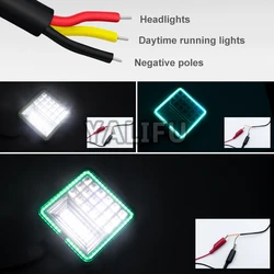 4 Inch Lighting System Flood Beam with Yellow Blue Red Green White ring 126W LED Work Light for Truck ATV SUV Offroad