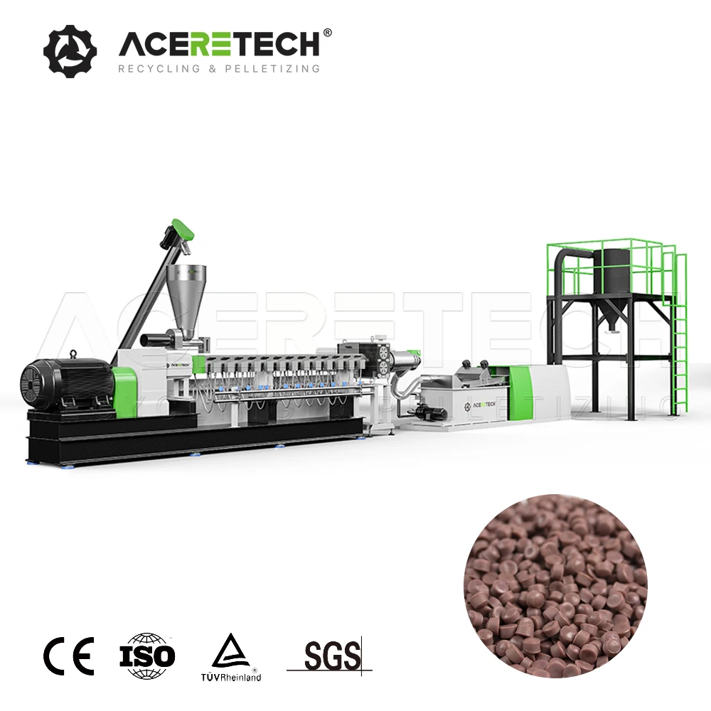 Low Maintenance Cost ATE75 Conical Double Screw Plastic Extruder Machine For PP/PE/PET Color Masterbatch