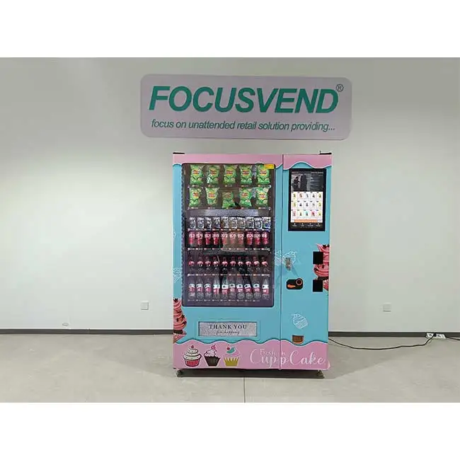 small food pizza cake vending machine with refrigerator