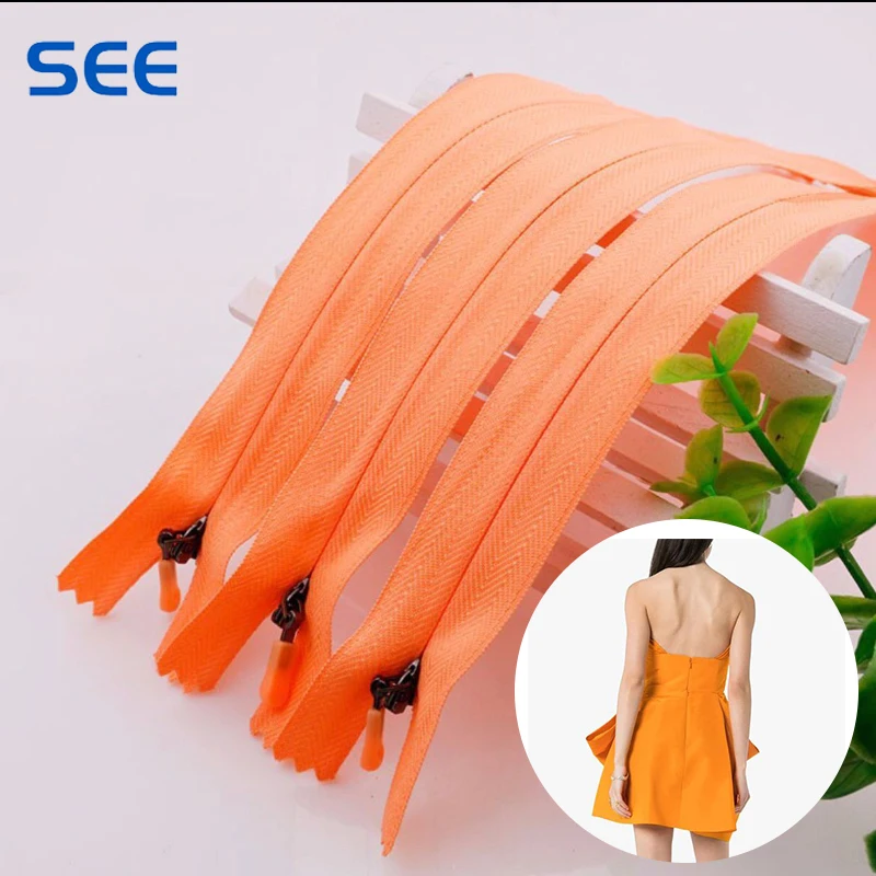 3 # Nylon Close-End Zippers Colorful Invisible Zipper For Clothing