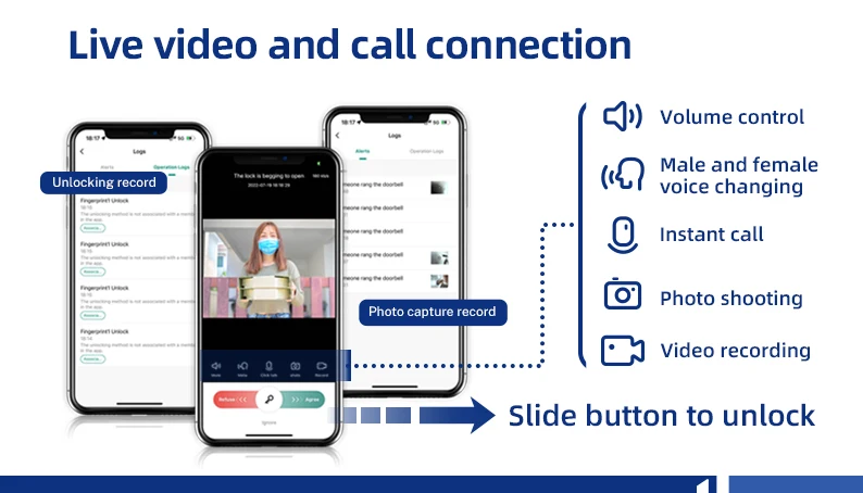 Liliwise Security Outdoor Waterproof Smart Biometric Fingerprint Door Lock Tuya Intelligent Lock With Camera Doorbell