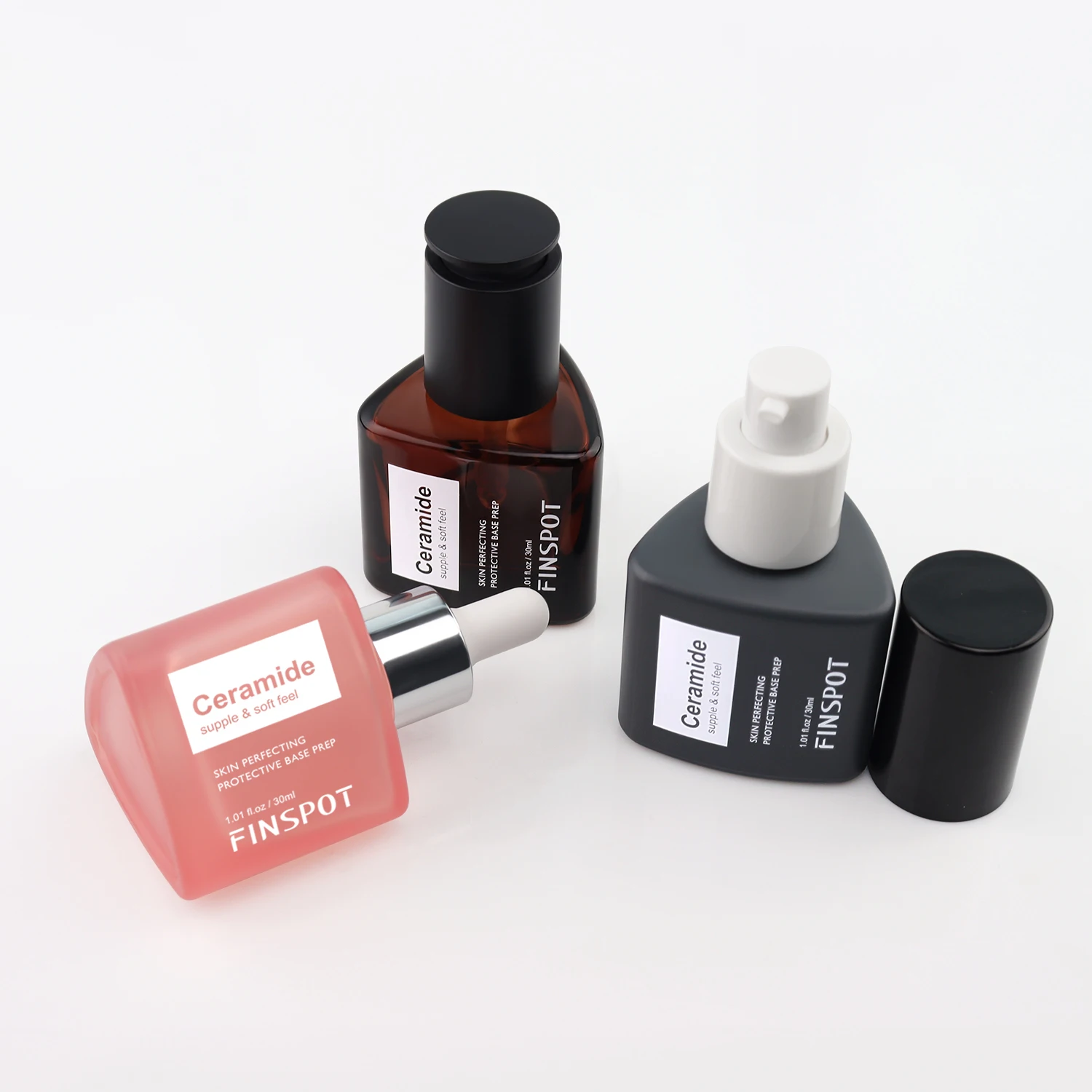 New Design Premium essential oil dropper automatic triangle colour glass dropper bottle amber glass dropper 30ml for serum