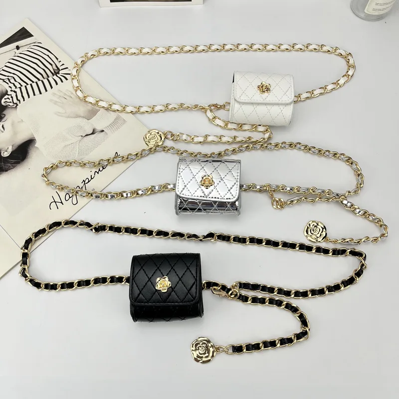 Wholesale Price Designer Wallet Purse Catalogue Luxury Camellia Flower Belt Bag Mini Elegant Handbag Waist Chain Decorations Bag