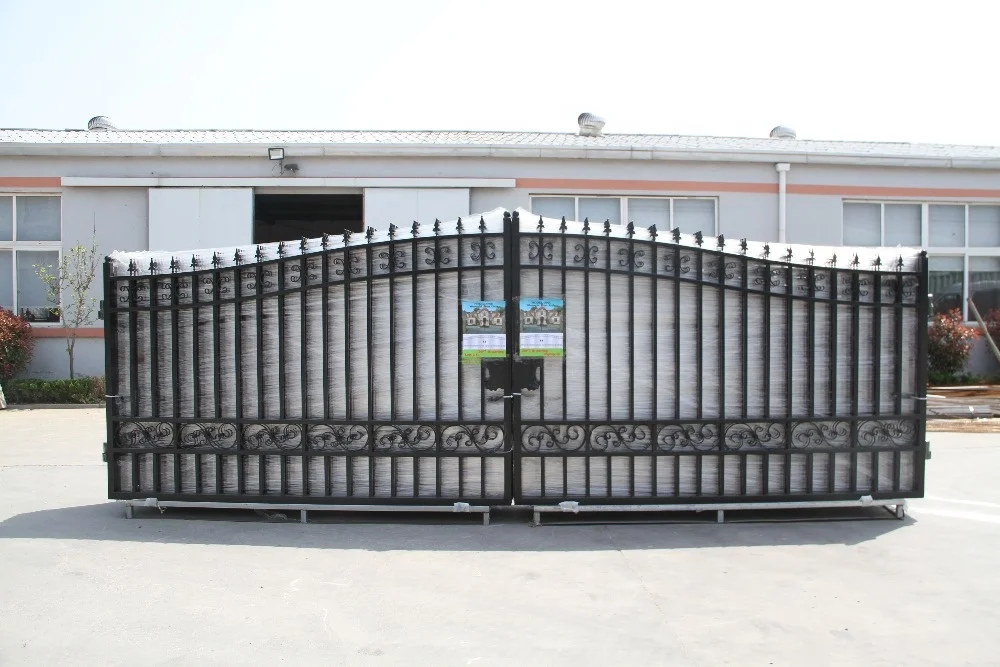 Galvanized powder coated luxury wrought iron gate designs