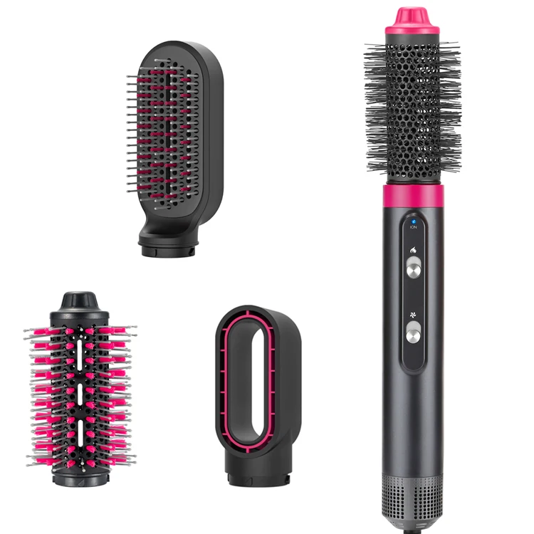 One Step 4 in 1 Hot Air Comb Hair Straightening Curling Brush Dryer Styling Interchangeable Hot Comb Air Blow Dry Brush