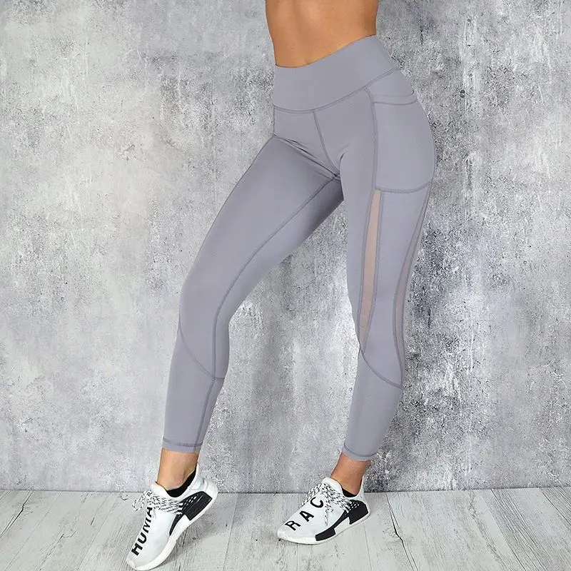 Custom Gym Wear Women Winter Sports Pants Nylon Spandex Mesh Yoga Leggings